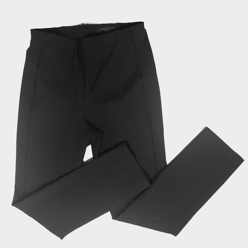 Rag & Bone Women’s Pants Size 6 Black Stretch Ponte Ankle High Rise Slim Fit 26"